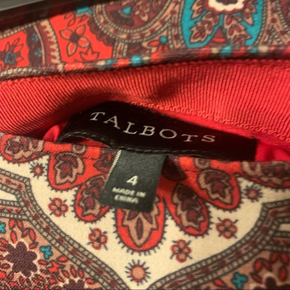 NWT Talbots Paisley Medallion Lined Skirt - Picture 3 of 6